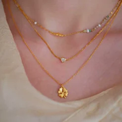 ORGANIC CLOVER HALSKÆDE | FORGYLDT