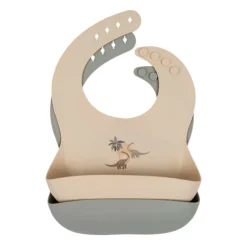 2-PACK SILICONE BIB | DINO