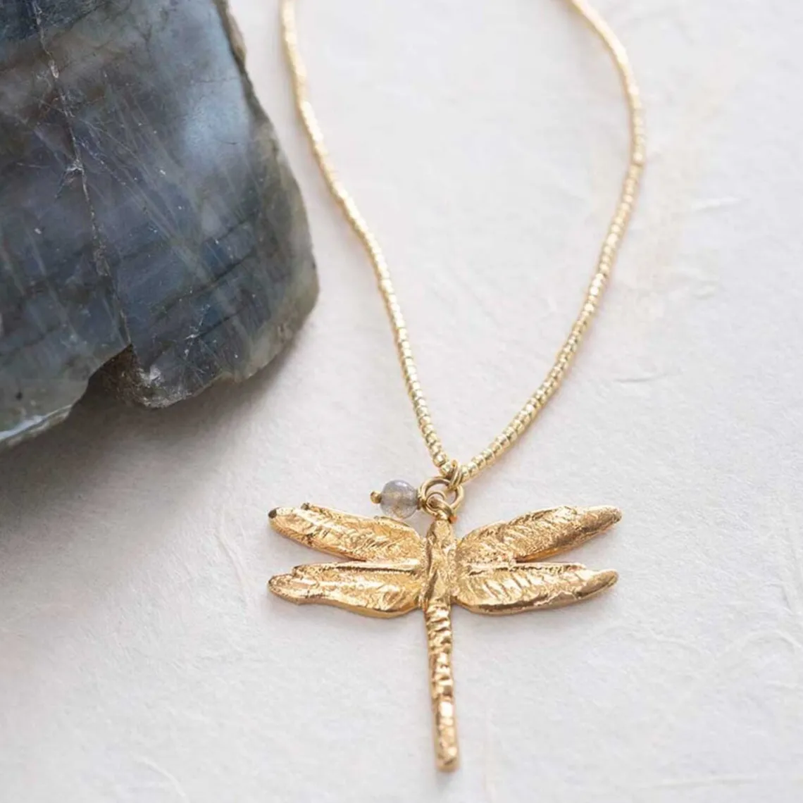 PARADISE LABRADORITE HALSKÆDE | FORGYLDT