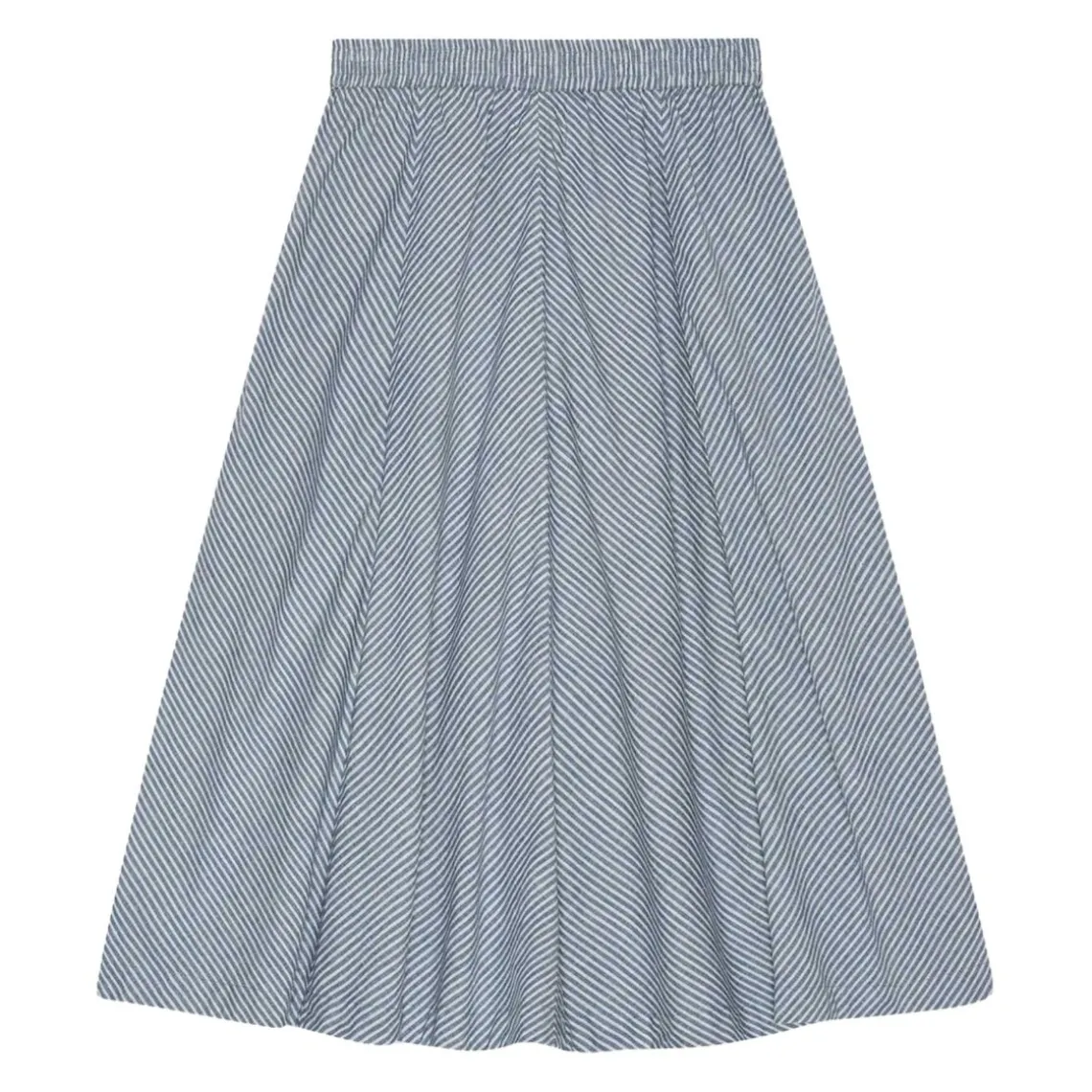 PIN STRIPE SKIRT | SEA BLUE/WHITE