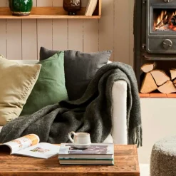 PLAID M/FRYNSER | ANTRACIT M/LYSEGRÅ