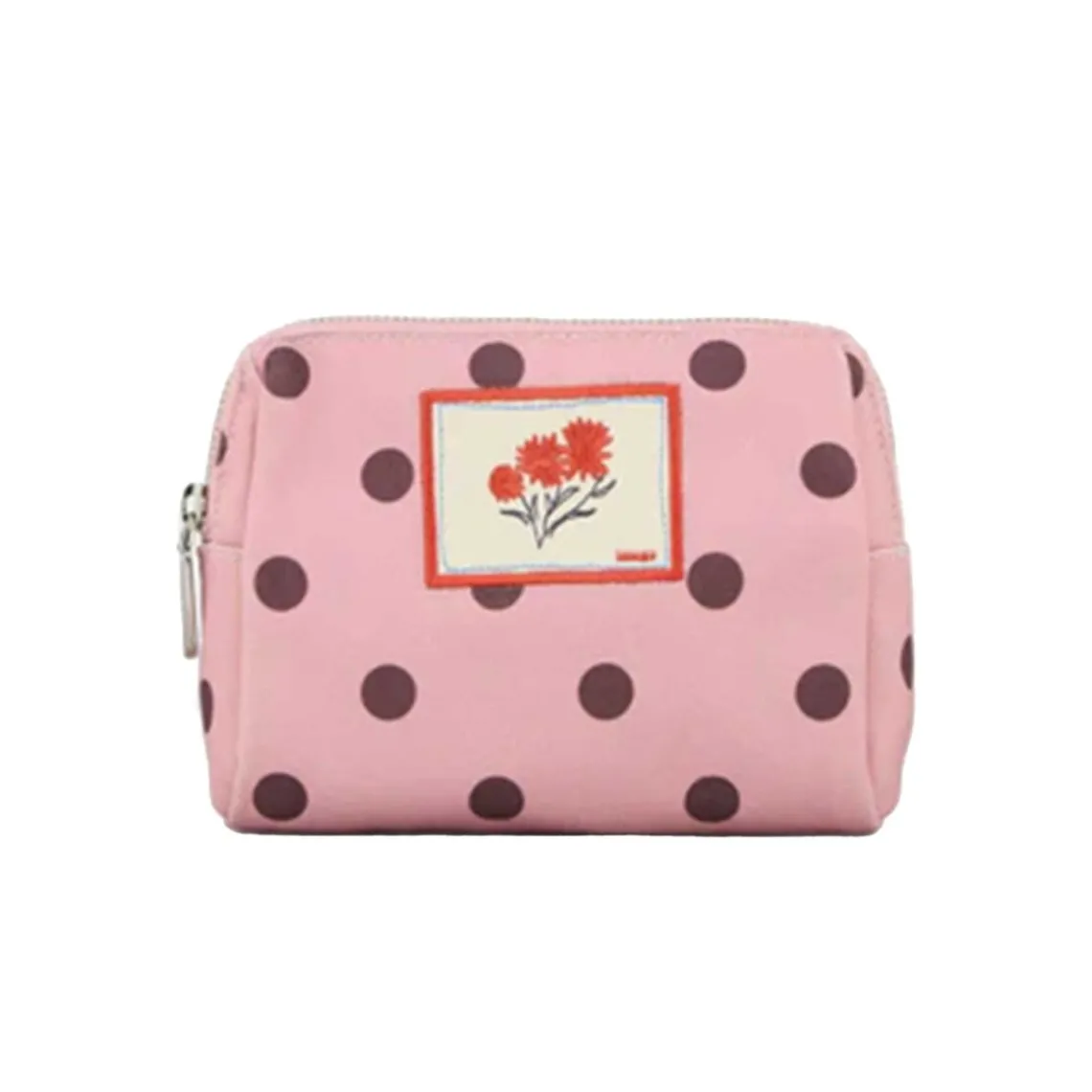 POLKA CANVAS POUCH BAG | PINK NECTAR