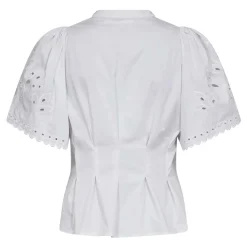 POPPY EMB SS V-SHIRT | WHITE