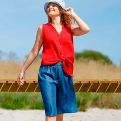 PUEBLO TENCEL SHORTS | JEANS BLUE