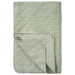 QUILT 130X180 | HVID/STØVGRØN