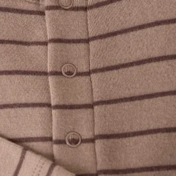 ROMPER LS W/FEET RIB | MOCHA MERINGUE