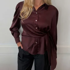 ROSEANNE SOLID BLOUSE | BORDAUX