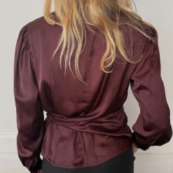 ROSEANNE SOLID BLOUSE | BORDAUX