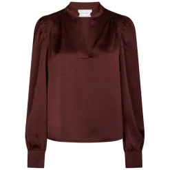 ROSSLYN HEAVY SATEEN BLOUSE | BURGUNDY
