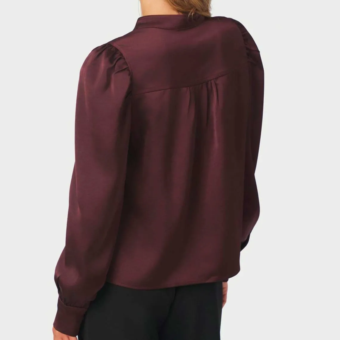 ROSSLYN HEAVY SATEEN BLOUSE | BURGUNDY