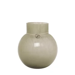 RUND GLASVASE 13X14 CM | GRØN