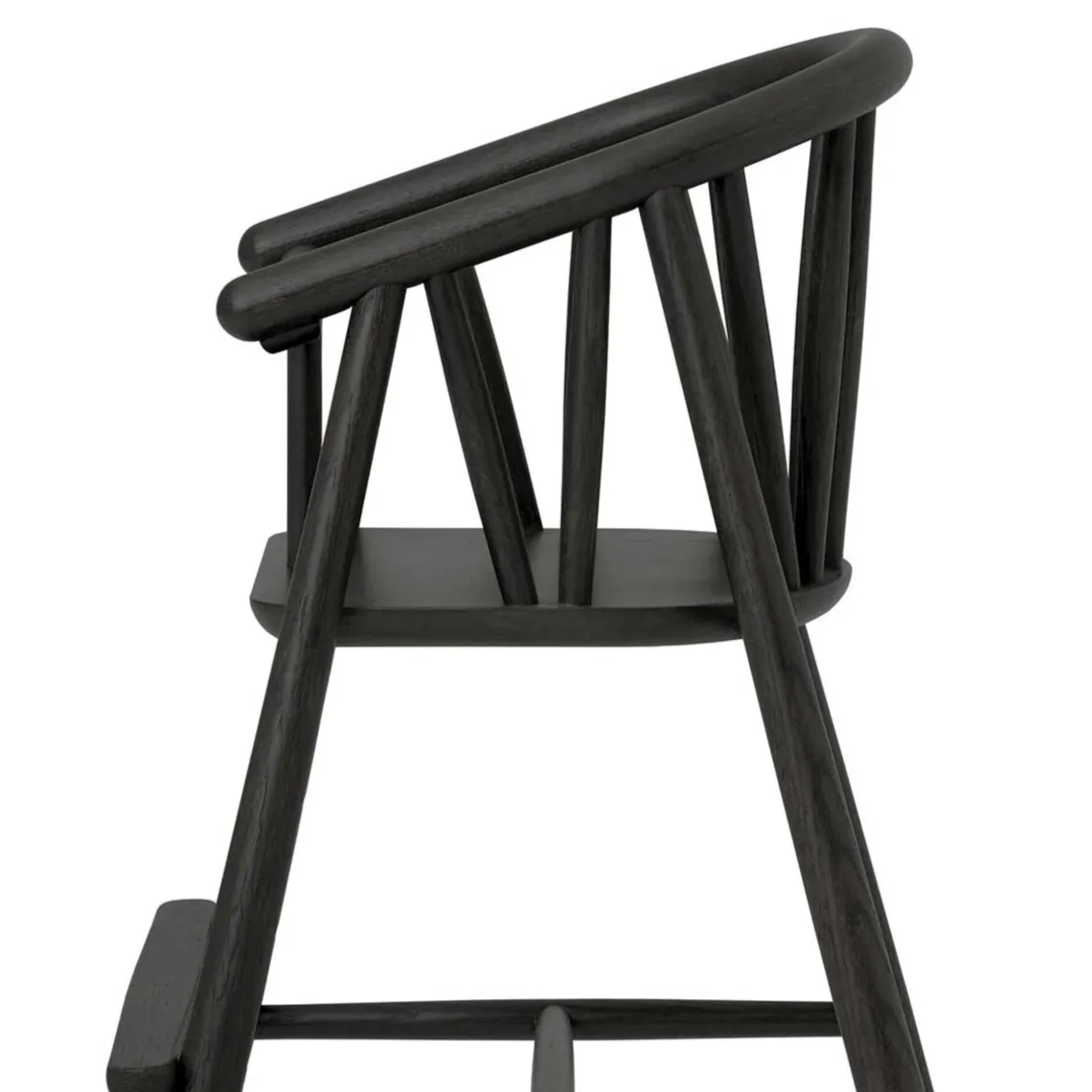 SAGA HØJ STOL SORT RØGET EG