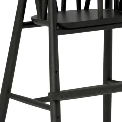 SAGA HØJ STOL SORT RØGET EG