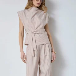 SALVIE PLEAT TOP | BONE