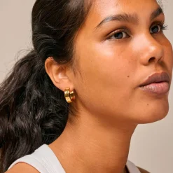 SANDRA WIDE HOOP ØRERINGE | FORGYLDT