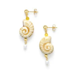 SEASIDE ØRERINGE - CARAMEL CREAM | FORGYLDT