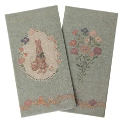 SERVIETTER M/PÅSKEHARE 16X8 CM - 20 STK | GRØN/GRØN