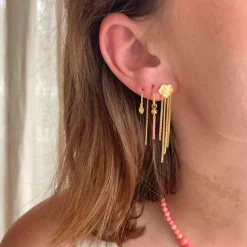 SHELL REFLECTIONS ØRERING M/KÆDER - 1 STK. | FORGYLDT