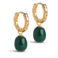 SIGNIFICANT ENAMEL HOOPS FORGYLDT | PETROL GREEN