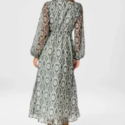 SILFI GRAPHIC FADE DRESS | DUSTY GREEN