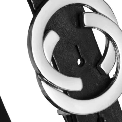 SMALT BÆLTE M/SMUKT SPÆNDE | SORT M/SØLV