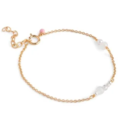 SOFIA ARMBÅND | FORGYLDT/WHITE & PEARLS