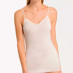 SPAGHETTI TOP I BOMULD | PALE CREAM
