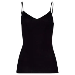 SPAGHETTI TOP I BOMULD | SORT