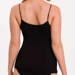 SPAGHETTI TOP I BOMULD | SORT