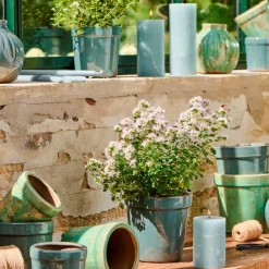 STEARINLYS - RUSTIK | STØVBLÅ