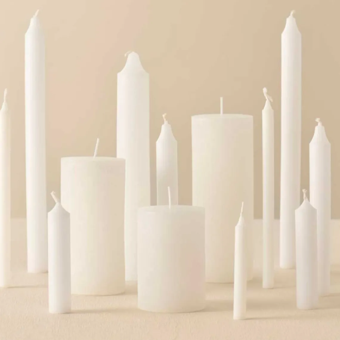 STEARINLYS - RUSTIK H18XØ6,8 CM | HVID