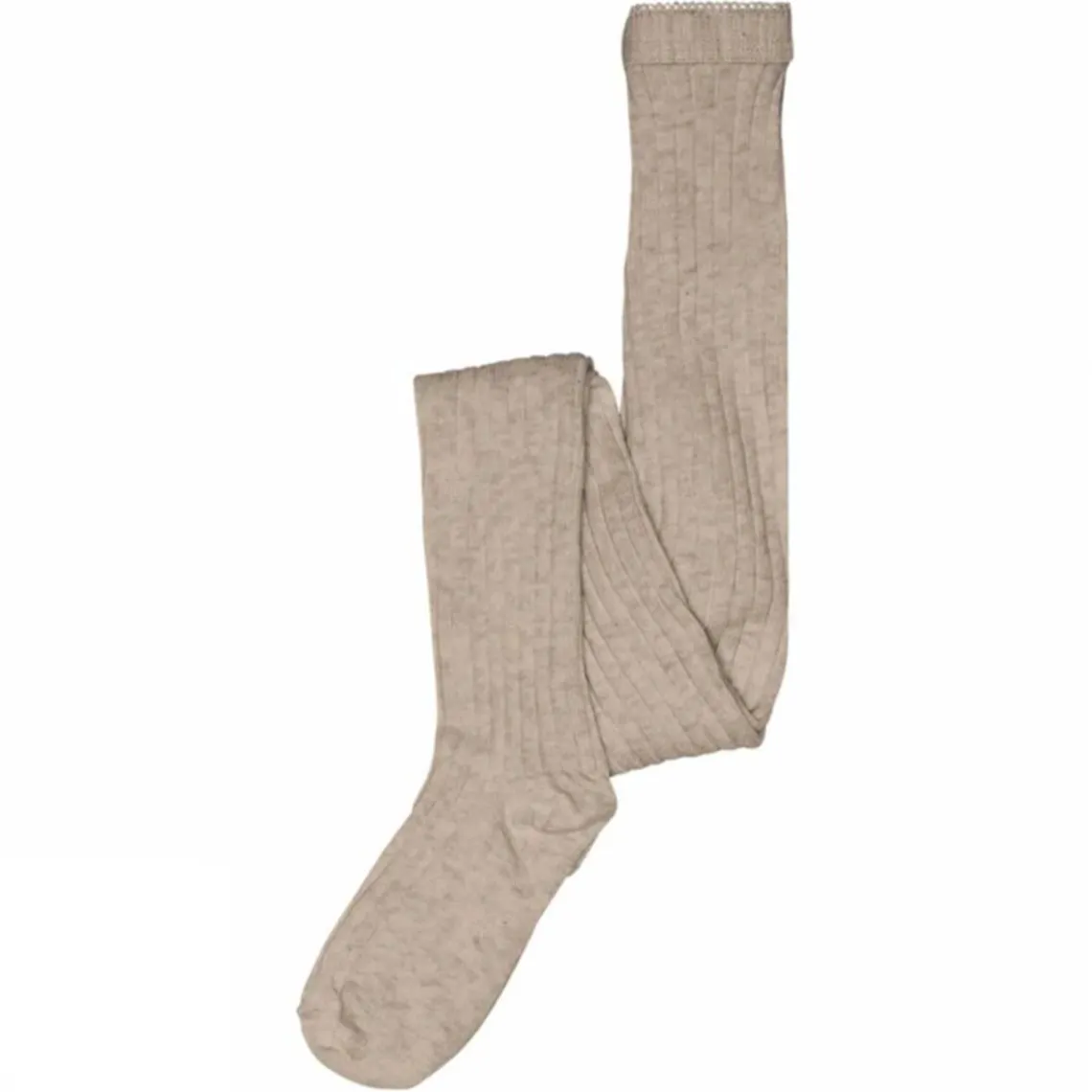 STRØMPEBUKSER COTTON RIB | LIGHT BROWN MELANGE