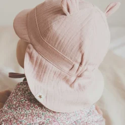 SUMMER HAT EARS MUSLIN | PALE MAUVE