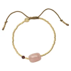 SURPRISE ROSE QUARTZ GARNET BRACELET
