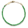 TAN LINE BRACELET - GREEN JADE