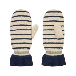 THIN STRIPED EMERALD MITTENS | BIRCH WHITE