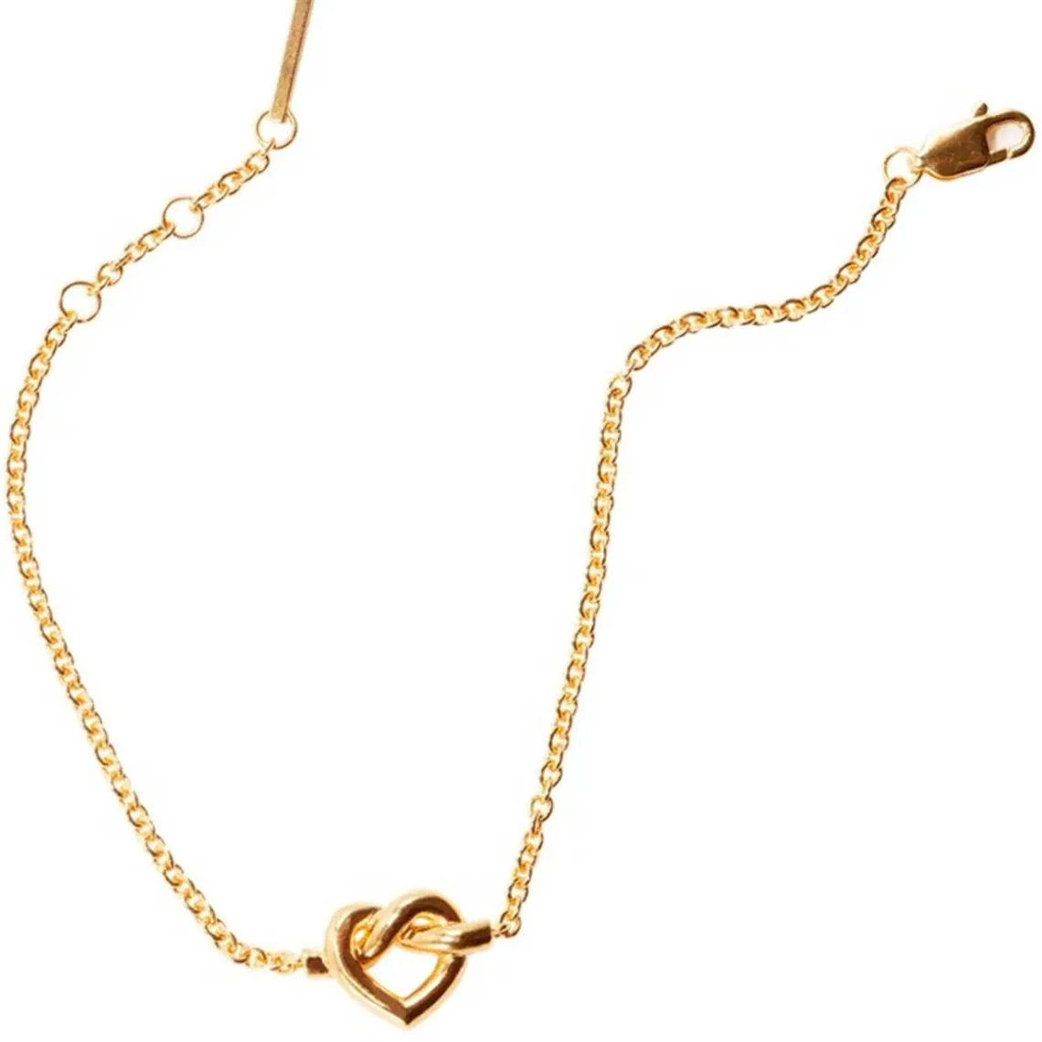 TIED HEART BRACELET FORGYLDT