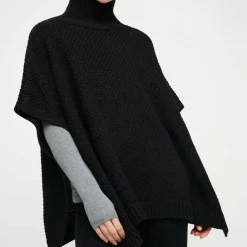 TILIA PONCHO KNIT | BLACK