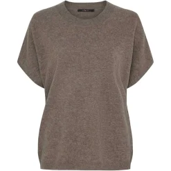 T-SHIRT I CASHMERE/MERINOULD | ASH BROWN MELANGE