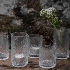 VASE M/MØNSTRET GLAS