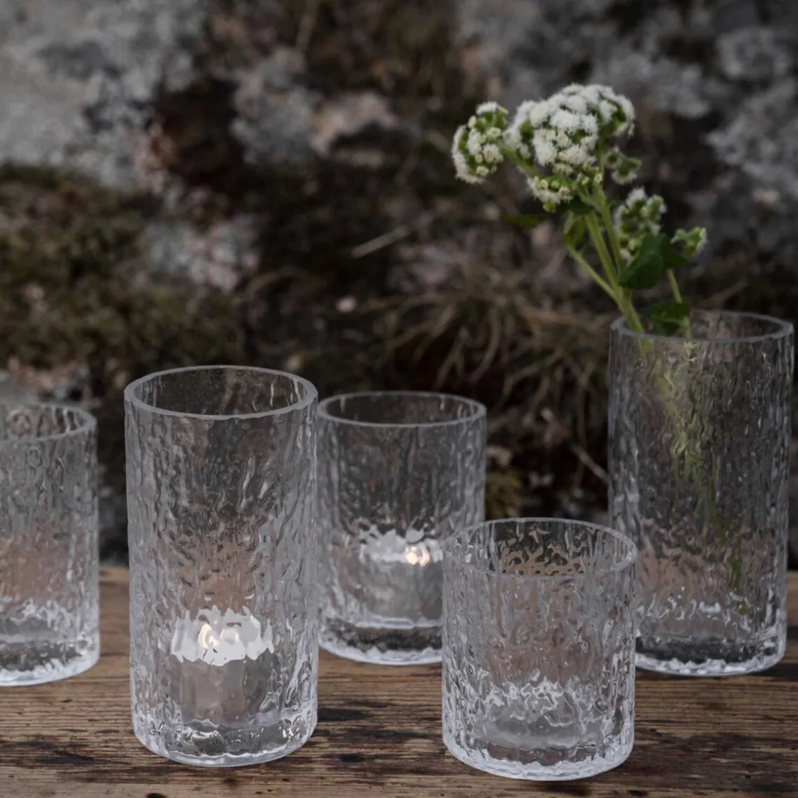 VASE M/MØNSTRET GLAS