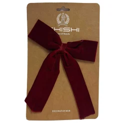 VELOURSLØJFE M/CLIP 18 CM | BURGUNDY