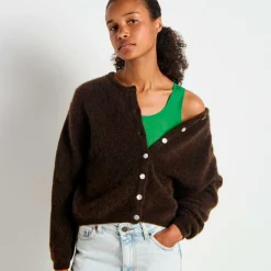 WOMENS CARDIGAN VITOW | COFFEE MELANGE