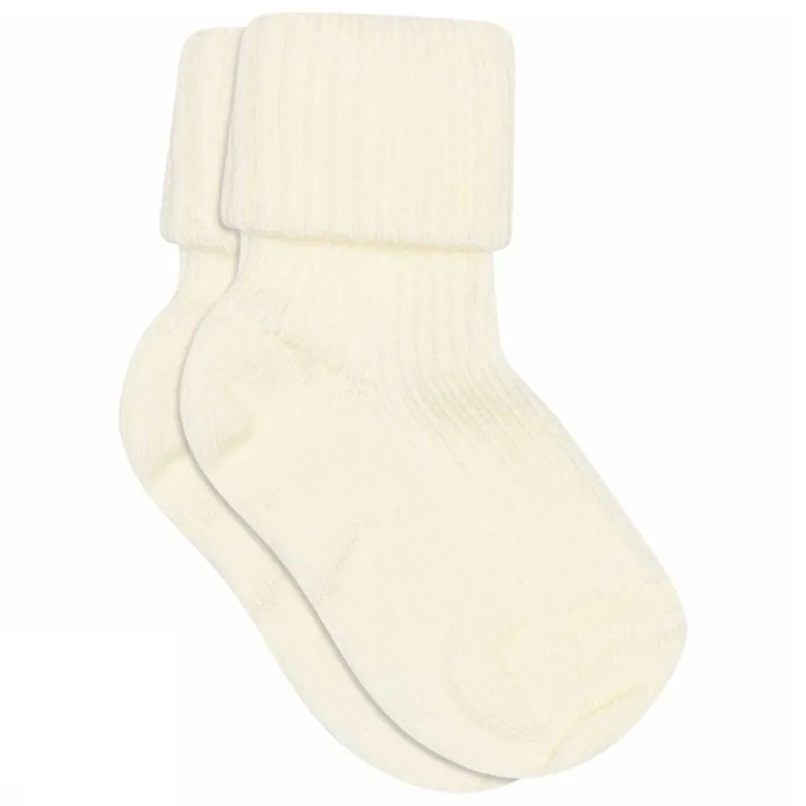 WOOL RIB BABY SOCKS | SNOW WHITE