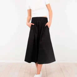 YARA POPLIN SKIRT | BLACK