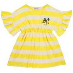 YELLOW STRIPES RUFFLE DRESS | YELLOW/CREAM
