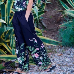 ZENNIA PANTS | BLACK FLOWER