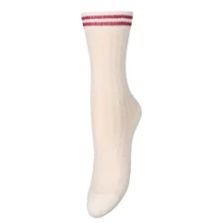 ZILLA SPORTY COTTA SOCK | BIRCH WHITE/CLARET RED