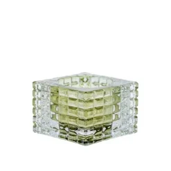 ZOE FYRFADSSTAGE I GLAS 8X8X5 CM | LYS GRØN