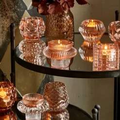 ZOE FYRFADSSTAGE I GLAS 8X8X5 CM | ROSE